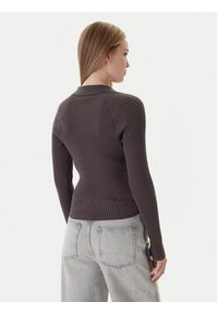 Tommy Jeans Sweter DW0DW22036 Brązowy Slim Fit. Kolor: brązowy. Materiał: syntetyk #2