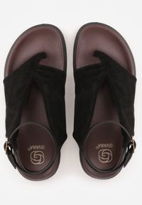 Born2be - Czarne Sandały Japonki z Imitacji Zamszu z Paskiem na Duży Palec Onisira. Okazja: na co dzień. Zapięcie: pasek. Kolor: czarny. Materiał: zamsz. Sezon: lato. Styl: boho, klasyczny, casual #4