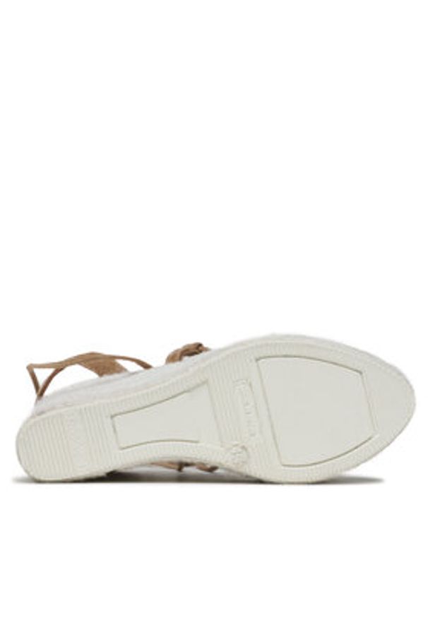 Manebi Espadryle Soft Suede Lace-Up Wedge Espadrilles L 8.7 WA Brązowy. Kolor: brązowy. Materiał: zamsz, skóra