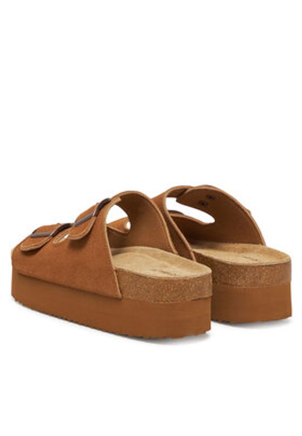 DeeZee Klapki DZ-C1 Brązowy. Kolor: brązowy. Materiał: zamsz, skóra