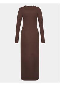 Brave Soul Sukienka codzienna LDRJ-149ALEX Brązowy Regular Fit. Okazja: na co dzień. Kolor: brązowy. Materiał: wiskoza. Typ sukienki: proste. Styl: casual
