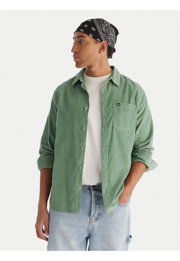 Quiksilver Koszula Smoke Trail EQYWT04652 Zielony Regular Fit. Kolor: zielony. Materiał: bawełna