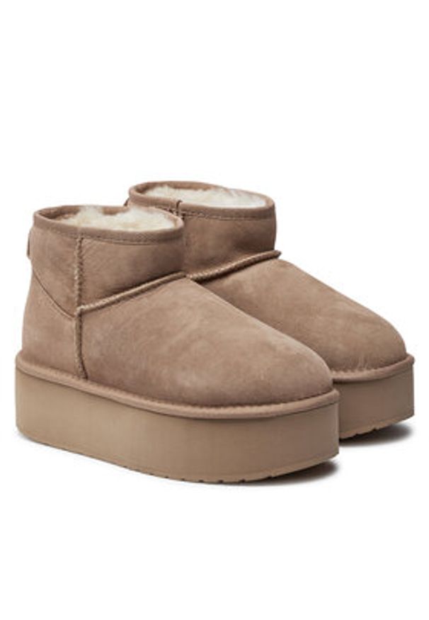 EMU Australia Śniegowce Stinger Micro Flatform W13082 Beżowy. Kolor: beżowy. Materiał: skóra