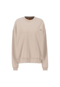 Bluza Alpha Industries Essentials RL Sweater WMN 146030679 - beżowa. Typ kołnierza: bez kaptura. Kolor: beżowy. Materiał: tkanina, poliester, bawełna. Styl: sportowy, klasyczny