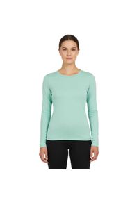 FJORK MERINO - Damski t-shirt z długim rękawem, 100% wełny merynosów - Bjork 210. Kolor: zielony. Materiał: wełna. Długość rękawa: długi rękaw. Długość: długie. Sezon: zima. Sport: narciarstwo #1