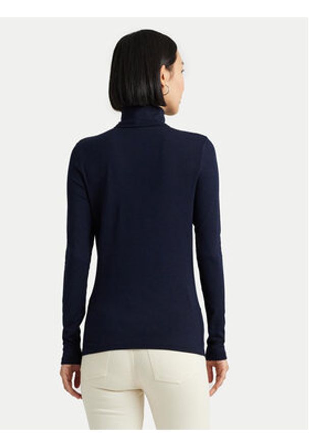 Lauren Ralph Lauren - LAUREN RALPH LAUREN Golf 200675597007 Granatowy Slim Fit. Typ kołnierza: golf. Kolor: niebieski. Materiał: wiskoza