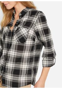 bonprix - Bluzka bawełniana w kratę. Kolor: czarny. Materiał: bawełna #2