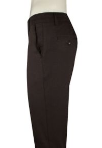 Materiałowe Spodnie Męskie, Eleganckie - Rigon - Brązowe. Kolor: brązowy, wielokolorowy, beżowy. Materiał: wiskoza, elastan, poliester. Styl: elegancki #6