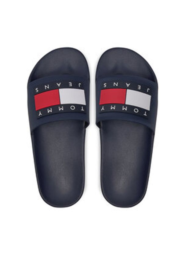 Tommy Jeans Klapki Flag Pool Sld Ess EN0EN02115 Granatowy. Kolor: niebieski