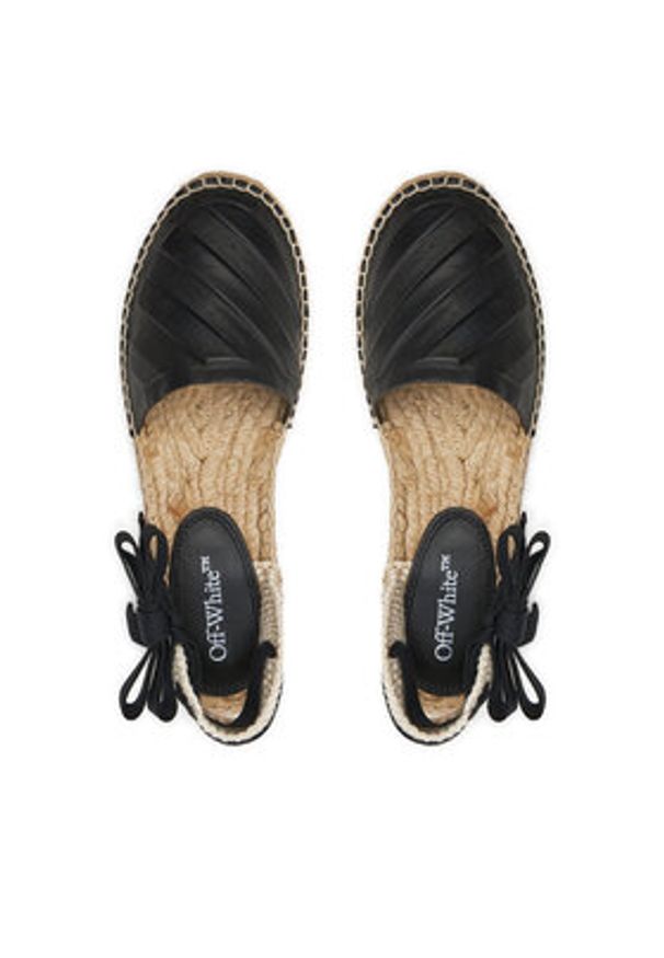 OFF-WHITE - Off-White Espadryle OWIB015S23LEA0011010 Czarny. Kolor: czarny. Materiał: skóra
