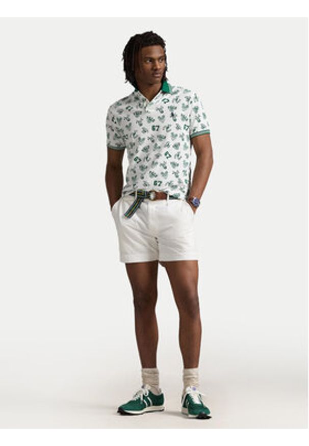 Polo Ralph Lauren Polo 710963484001 Biały Custom Slim Fit. Typ kołnierza: polo. Kolor: biały. Materiał: bawełna