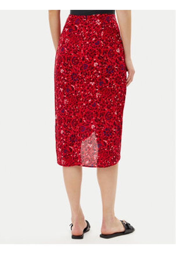 Pepe Jeans Spódnica midi Clau PL901199 Czerwony Slim Fit. Kolor: czerwony. Materiał: wiskoza