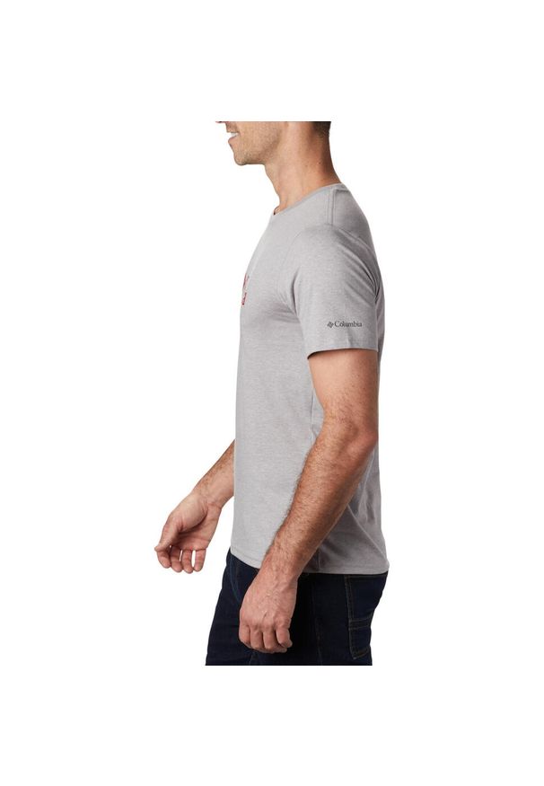 columbia - T-shirt sportowy z krótkim rękawem męski CSC Basic Logo SS Tee. Kolor: szary. Materiał: bawełna. Długość rękawa: krótki rękaw. Długość: krótkie. Sport: turystyka piesza