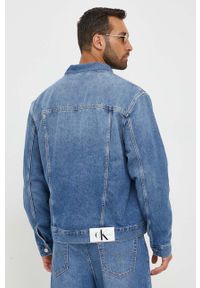 Calvin Klein Jeans kurtka jeansowa męska kolor niebieski przejściowa oversize. Kolor: niebieski. Materiał: bawełna, denim #4