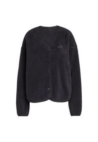 Adidas - Kardigan Future Icons 3-Stripes Fleece. Kolor: czarny. Materiał: dresówka, polar. Sport: fitness