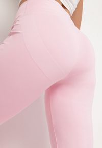 Born2be - Różowe Legginsy Dzwony z Wysokim Stanem i Szeroką Gumką w Talii Idoreia. Okazja: na co dzień. Stan: podwyższony. Kolor: różowy. Styl: elegancki, casual #7