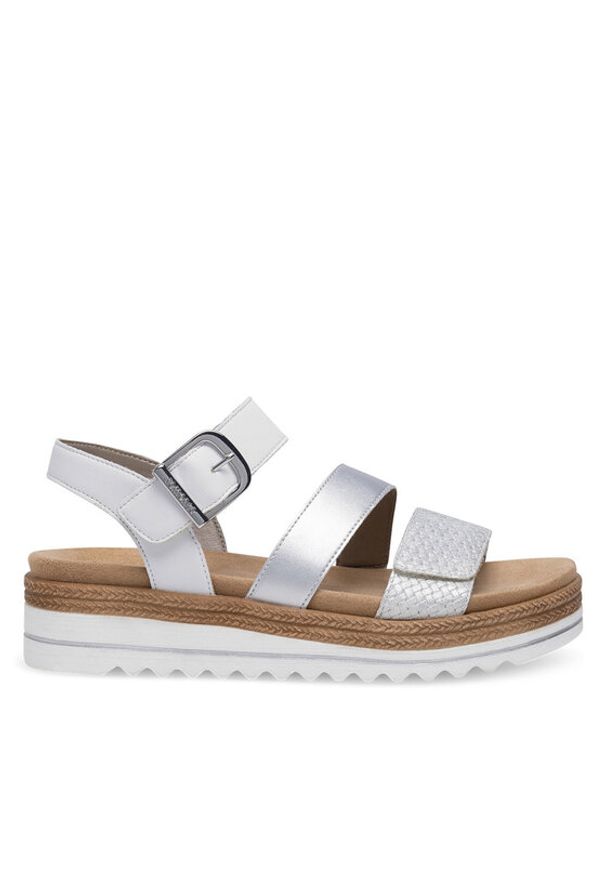 Remonte Sandały D0Q55-90 Srebrny. Kolor: srebrny. Materiał: materiał