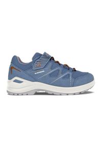 Buty do chodzenia dla dzieci Lowa Innox Evo Gtx Low. Kolor: niebieski. Materiał: materiał, syntetyk. Szerokość cholewki: normalna. Sport: turystyka piesza