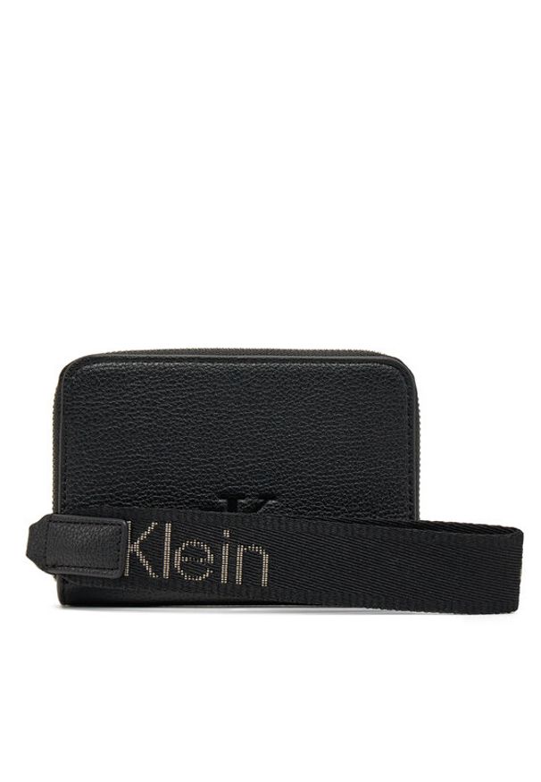 Calvin Klein Jeans Portfel K60K613058 Czarny. Kolor: czarny. Materiał: skóra