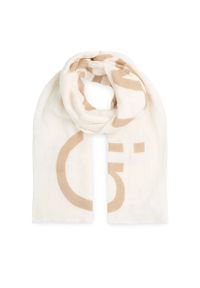 Calvin Klein Szal Bold Logo Cotton Hemp Scarf K60K612975 Écru. Materiał: bawełna, materiał