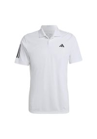 Adidas - Club 3-Stripes Tennis Polo Shirt. Typ kołnierza: polo. Kolor: biały. Materiał: materiał