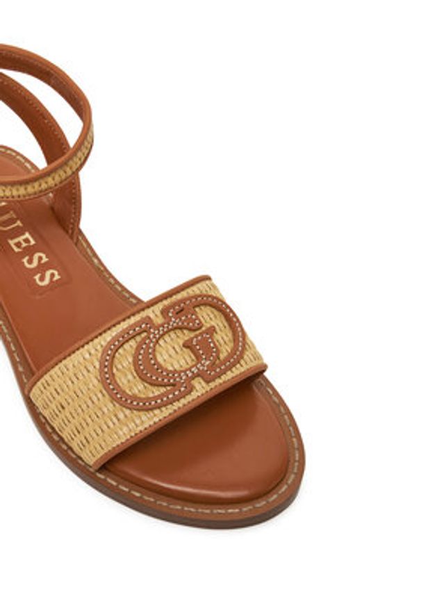 Guess Sandały FLJSIY FAB03 Brązowy. Kolor: brązowy. Materiał: skóra