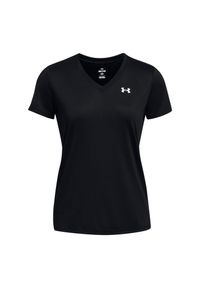 Damski jersey v-neck Under Armour Solid. Kolor: czarny, biały, wielokolorowy. Materiał: jersey. Sport: fitness #1