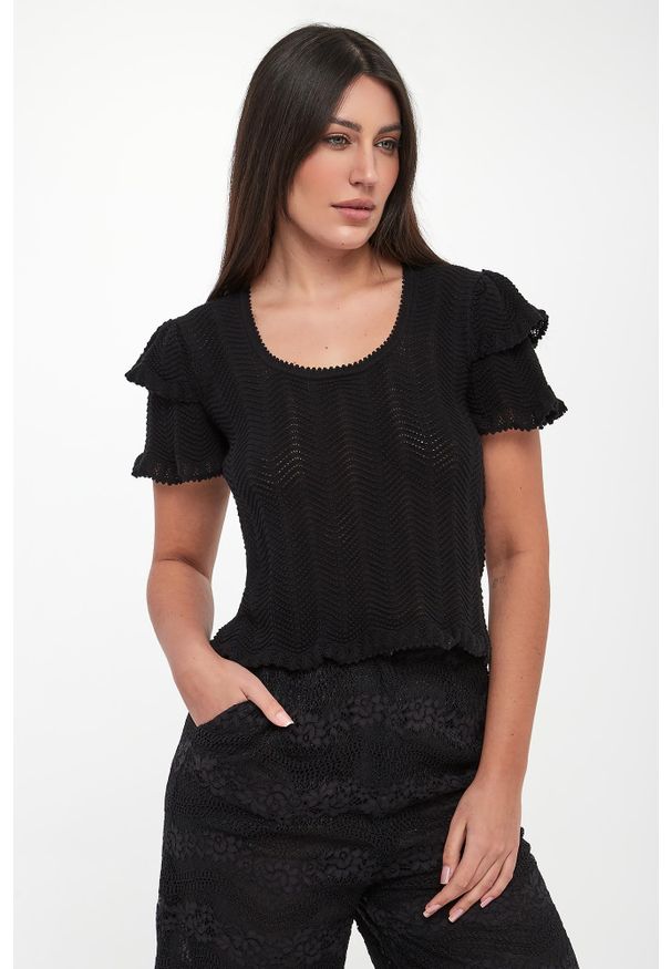 Twinset Milano - Bluzka damska koronkowa TWINSET. Materiał: koronka