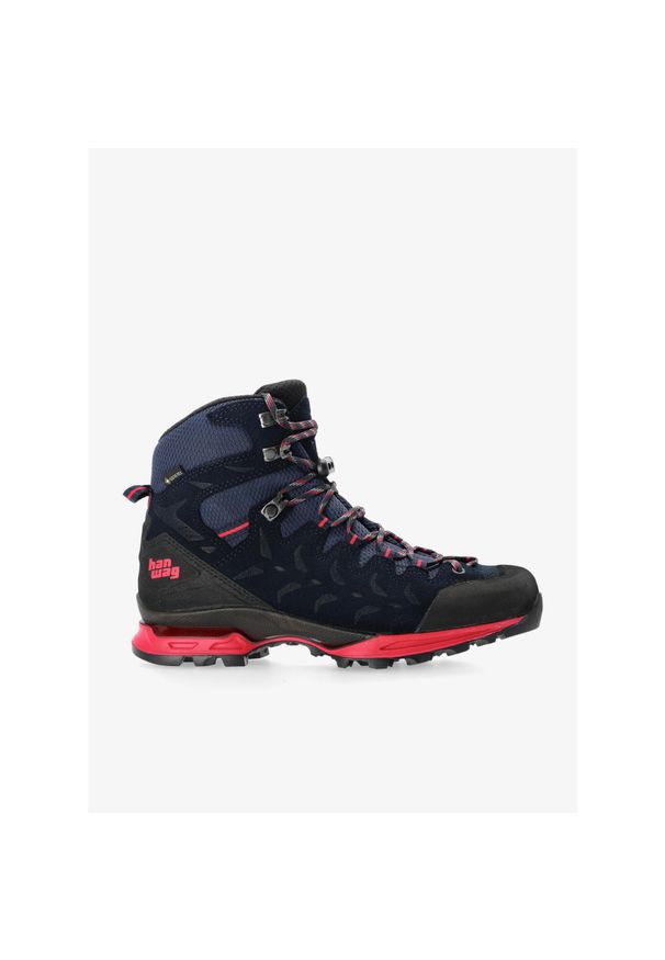 Buty trekkingowe damskie Hanwag Makra Trek Lady GTX. Kolor: wielokolorowy, różowy, niebieski. Wzór: kolorowy