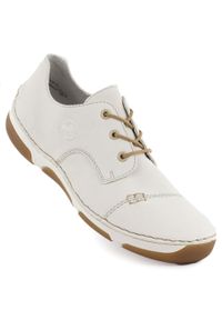 Półbuty damskie komfortowe białe Rieker 55920-80. Kolor: biały. Materiał: skóra ekologiczna #1