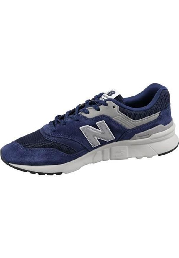 Buty do chodzenia męskie New Balance 997. Zapięcie: sznurówki. Kolor: wielokolorowy, niebieski, szary. Materiał: skóra, materiał, syntetyk, tkanina. Szerokość cholewki: normalna. Sport: turystyka piesza