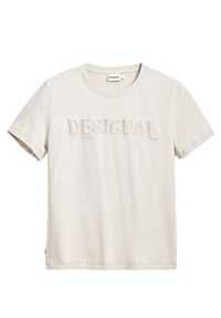 Desigual T-Shirt Brandy 25SWTK17 Écru Regular Fit. Materiał: bawełna #3