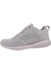 skechers - Buty do chodzenia damskie Skechers Bobs Squad. Zapięcie: sznurówki. Kolor: szary. Materiał: materiał, syntetyk, tkanina. Szerokość cholewki: normalna. Sport: turystyka piesza