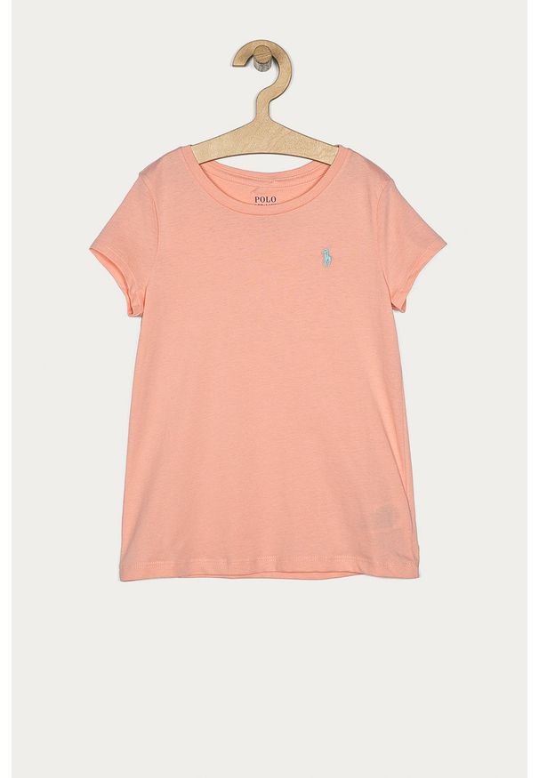 Polo Ralph Lauren - T-shirt dziecięcy 128-176 cm. Okazja: na co dzień. Typ kołnierza: polo. Kolor: pomarańczowy. Materiał: bawełna, dzianina. Wzór: gładki. Styl: casual