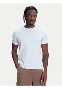 Kappa T-Shirt Logo Korpo Cafers 304J150 Błękitny Slim Fit. Kolor: niebieski. Materiał: bawełna