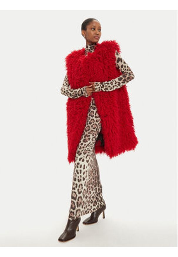 Just Cavalli Bezrękawnik 77PAS428 Czerwony Loose Fit. Kolor: czerwony. Materiał: syntetyk. Długość rękawa: bez rękawów
