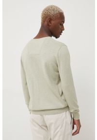 Tom Tailor sweter bawełniany męski kolor zielony. Okazja: na co dzień. Kolor: zielony. Materiał: bawełna. Długość rękawa: długi rękaw. Długość: długie. Styl: casual #2
