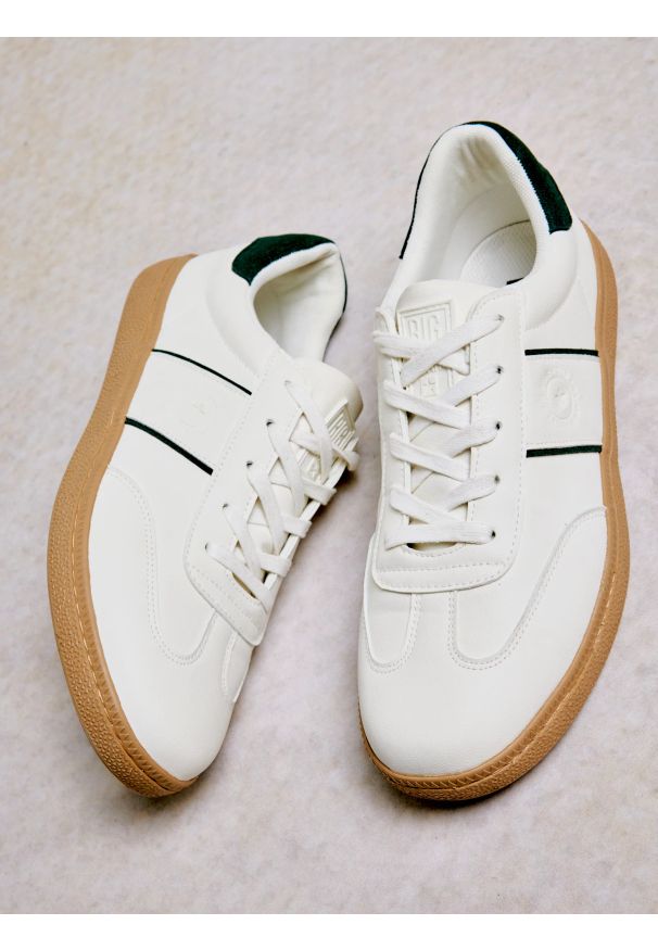 Big-Star - Sneakersy męskie ze skóry ekologicznej białe SS174081 101. Okazja: na co dzień. Kolor: biały. Materiał: skóra ekologiczna
