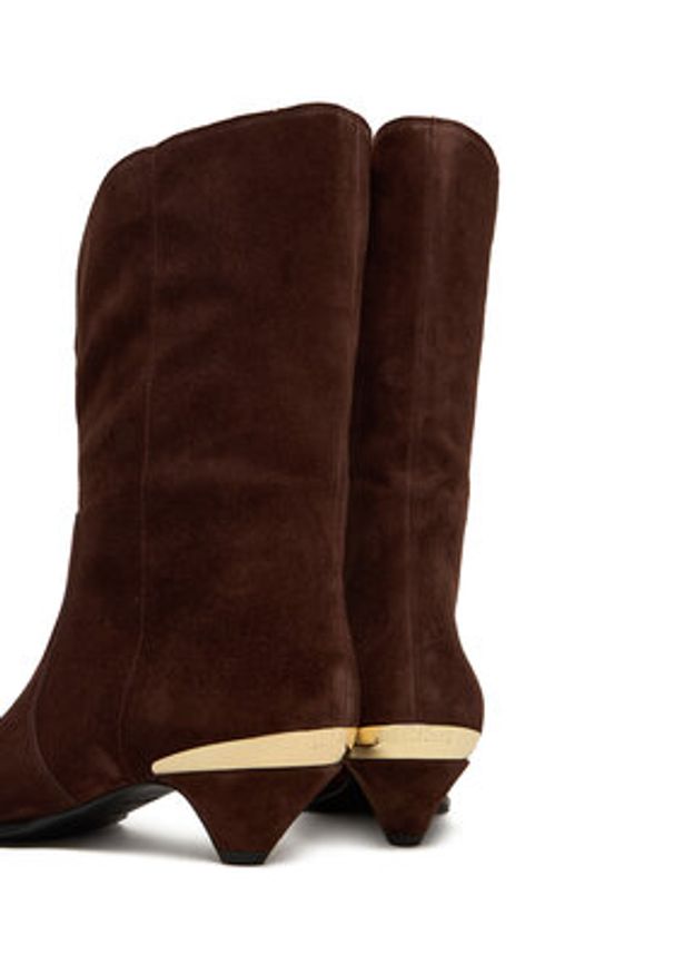 Love Moschino - LOVE MOSCHINO Botki JA24363G0NJA0313 Brązowy. Kolor: brązowy. Materiał: skóra