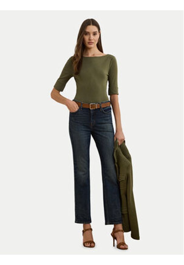 Lauren Ralph Lauren - LAUREN RALPH LAUREN Bluzka 200654963189 Zielony Slim Fit. Kolor: zielony. Materiał: bawełna