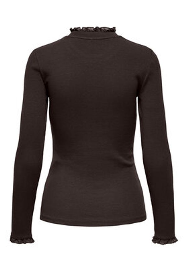 only - ONLY Bluzka Leslie 15277888 Brązowy Regular Fit. Kolor: brązowy. Materiał: bawełna
