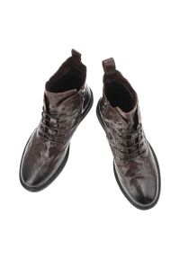 Brązowe Botki Artiker Skórzane Obuwie Damskie. Okazja: na spacer. Wysokość cholewki: przed kolano. Kolor: brązowy. Materiał: skóra. Szerokość cholewki: normalna. Styl: vintage, klasyczny #5