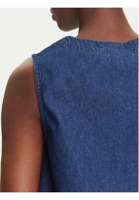 Pieces Top Tenim 17157936 Granatowy Regular Fit. Kolor: niebieski. Materiał: bawełna #6