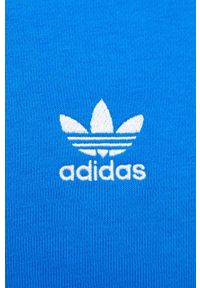adidas Originals bluza męska kolor niebieski z kapturem gładka. Typ kołnierza: kaptur. Kolor: niebieski. Materiał: materiał. Wzór: gładki #3