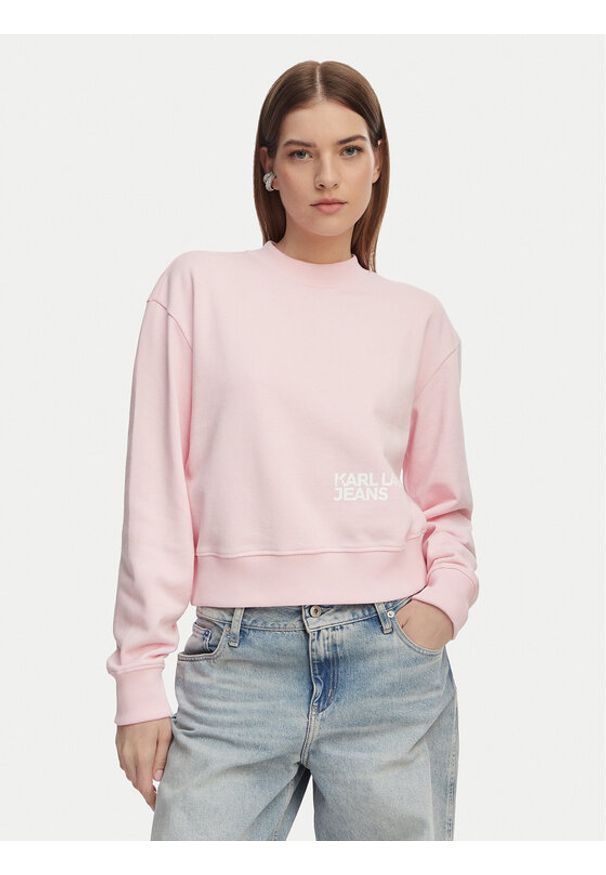 Karl Lagerfeld Jeans Bluza B2W20039 Różowy jasny Regular Fit. Kolor: różowy. Materiał: bawełna