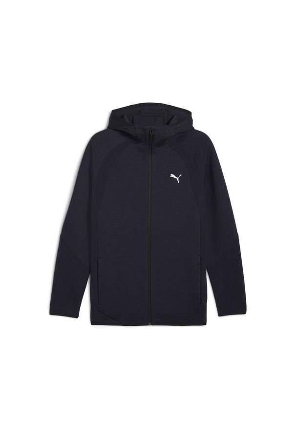 Puma - Męska bluza Evostripe z kapturem PUMA. Typ kołnierza: kaptur. Kolor: niebieski. Sport: bieganie