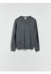 Reserved - Sweter z wełny merino - szary. Kolor: szary. Materiał: wełna