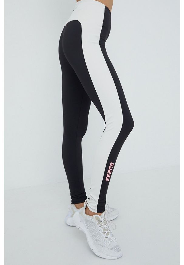 Guess Legginsy damskie kolor szary gładkie. Kolor: szary. Materiał: dzianina, poliester. Wzór: gładki