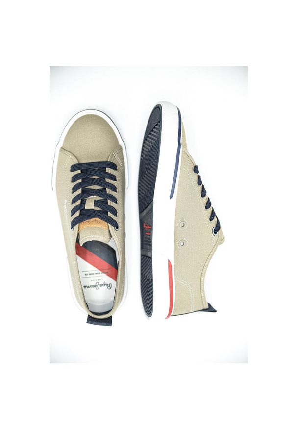 Buty Pepe Jeans Kenton Smart 22, Mężczyźni. Kolor: beżowy. Materiał: materiał