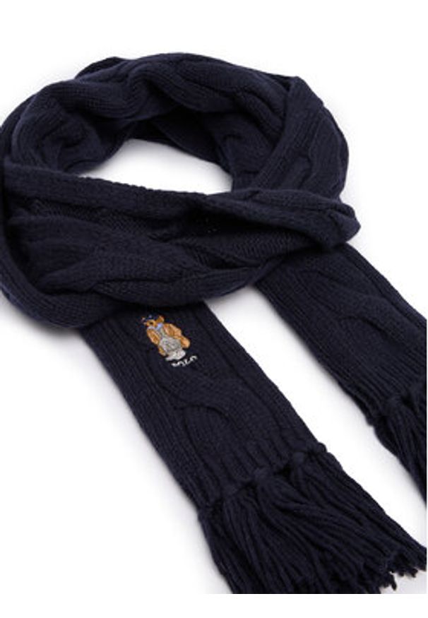 Polo Ralph Lauren Szalik 455981434002 Granatowy. Kolor: niebieski. Materiał: wełna